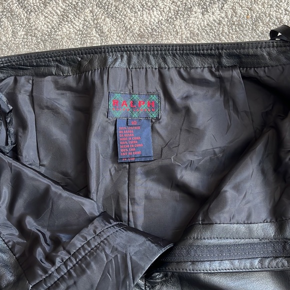 Vintage woman's Leather Pants Ralph Lauren Black Size 10 - Picture 3 of 9